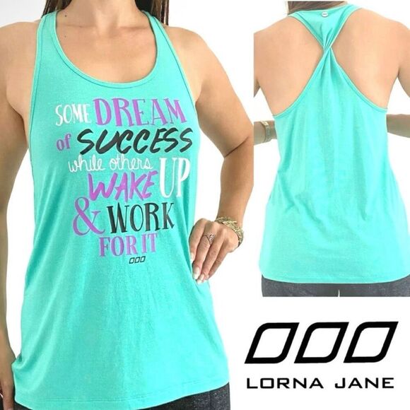 Lorna Jane Work For It Twisted Back Tank Top in Mint Size Medium - Picture 1 of 12